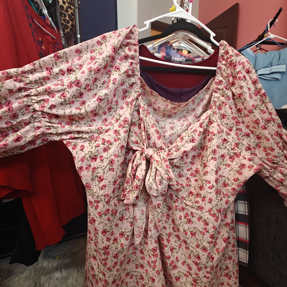 SHEIN Floral Print Dress with Long Sleeves